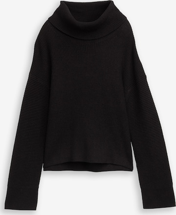 TOM TAILOR Sweater in Black: front