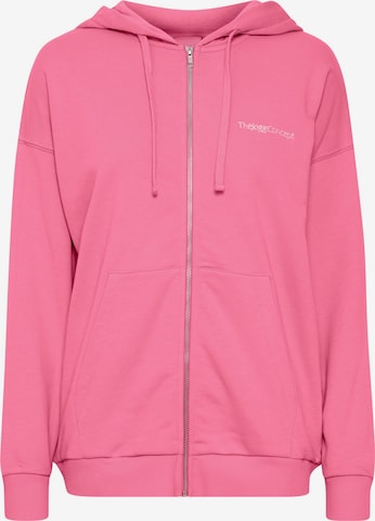 The Jogg Concept Athletic Zip-Up Hoodie in Pink: front