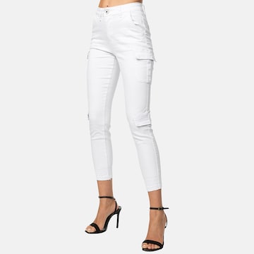 Elara Skinny Cargobroek in Wit