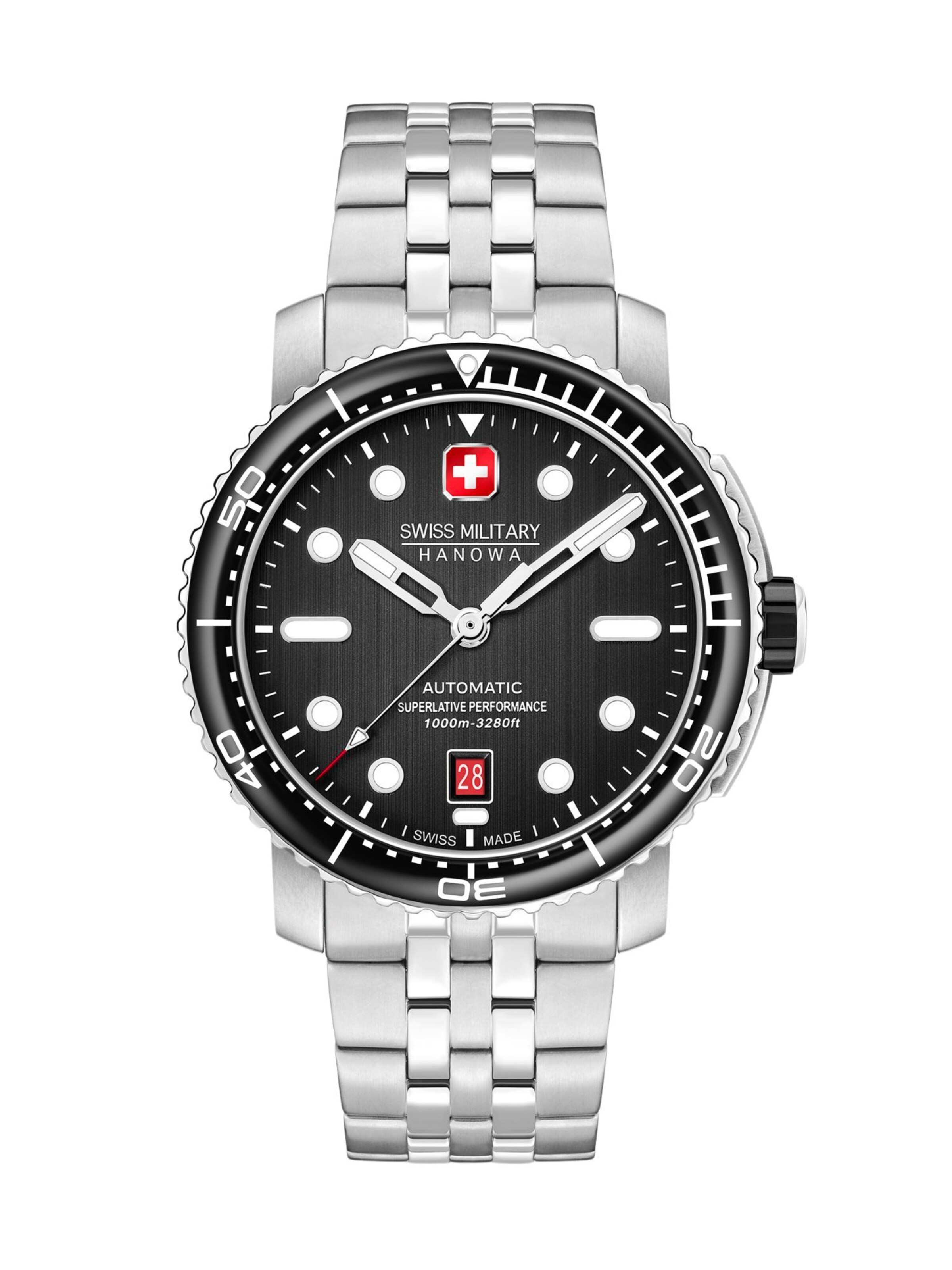 SWISS MILITARY HANOWA Uhr 'Maitre Plongeur' in Silber: Vorderseite