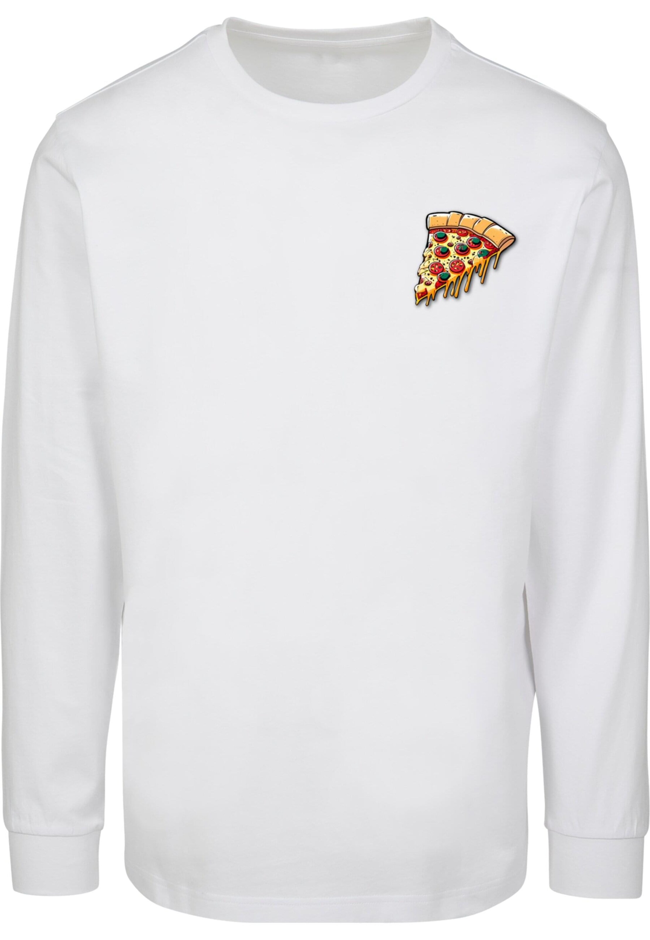 Merchcode Shirt 'Pizza Comic' in White: front