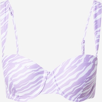 Hunkemöller Balconette Bikinitop 'Zebra' in Lila: voorkant