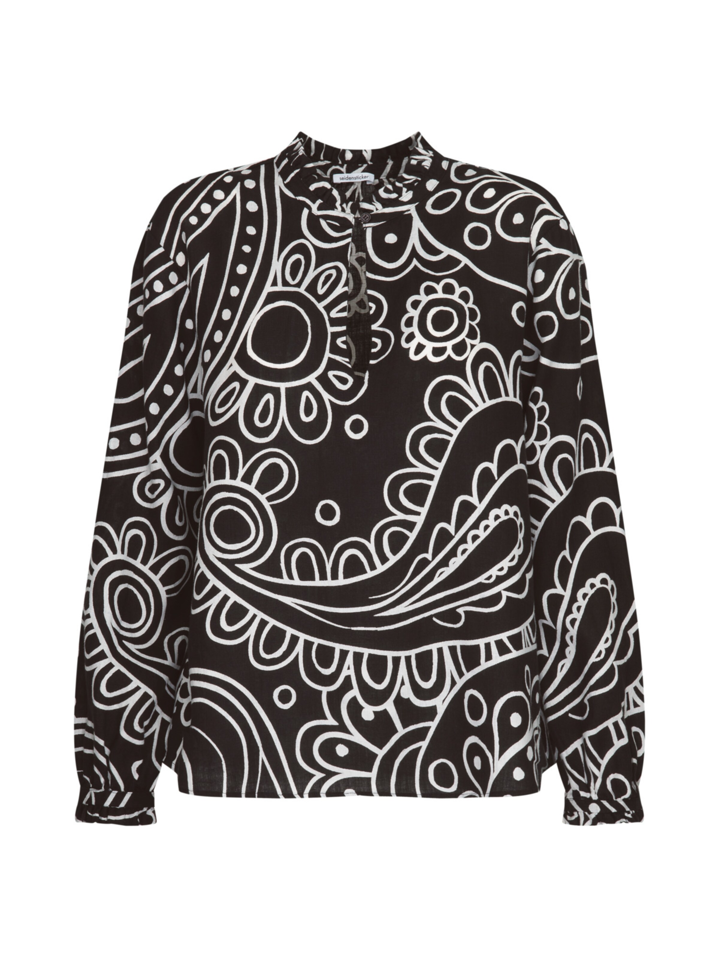Chemisier 'Schwarze Rose' SEIDENSTICKER en noir : devant