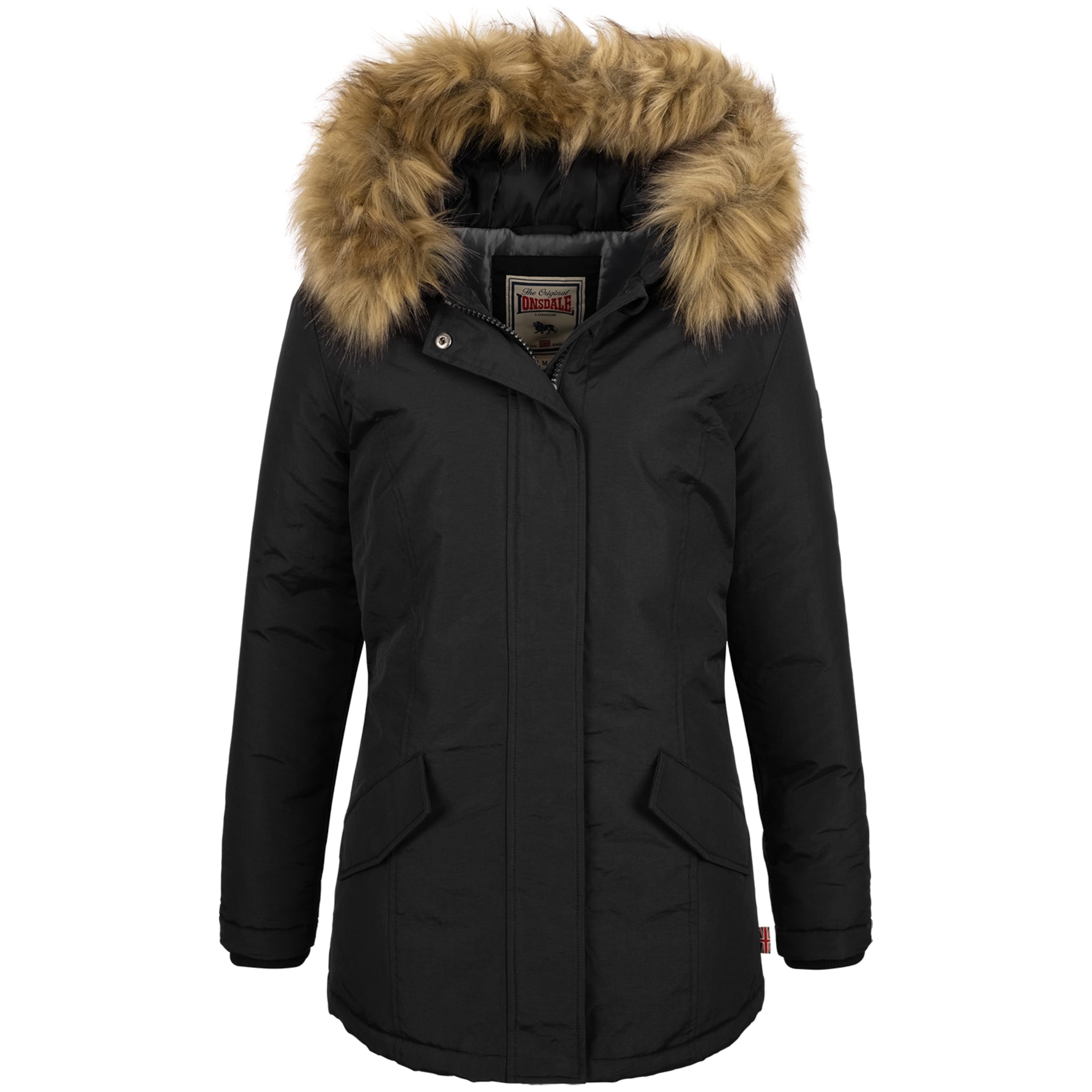 LONSDALE Winter parka 'Kimmeridge' in Black: front