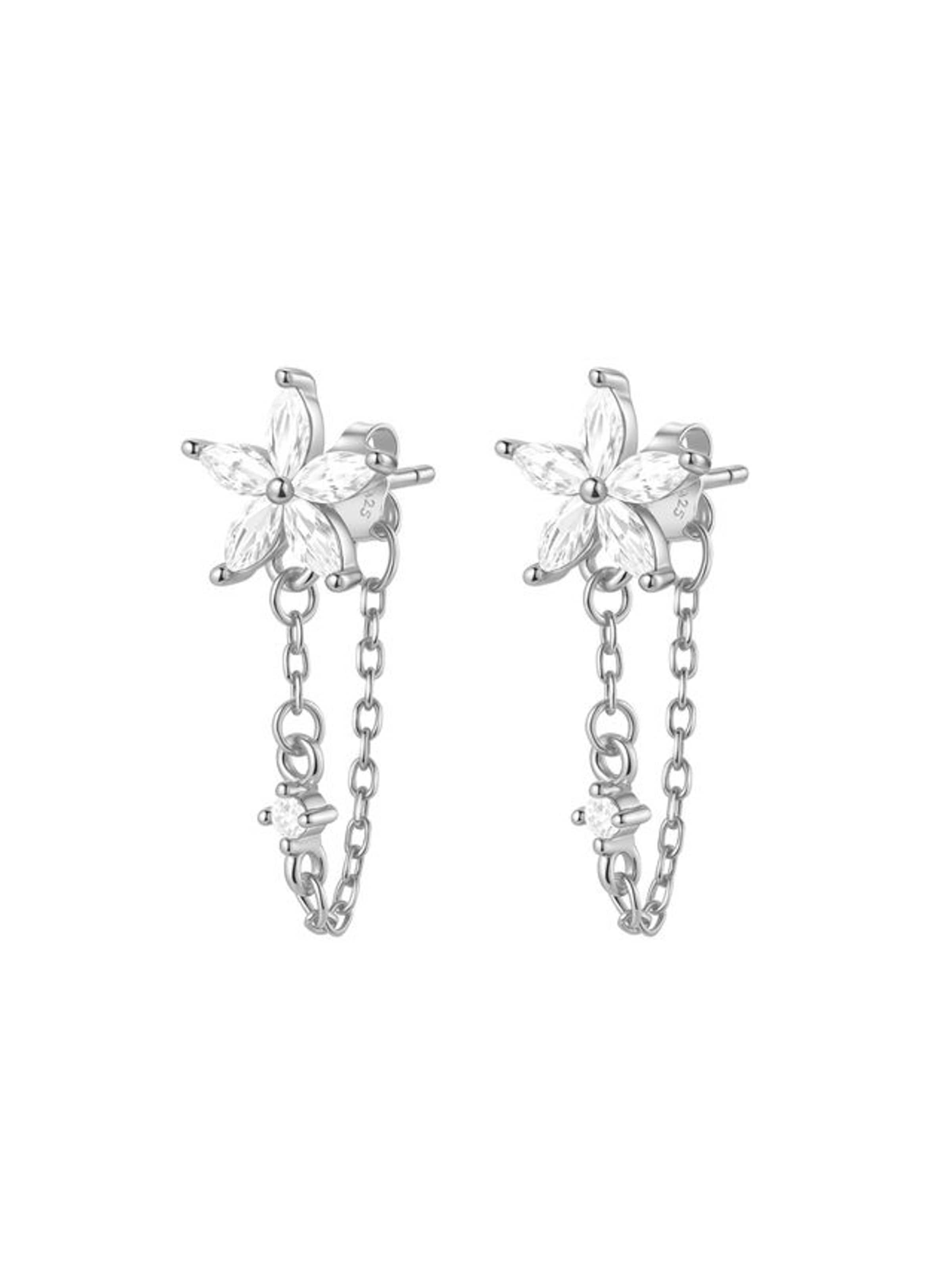 Hey Happiness Ohrringe 'Petal Blossom' in Silber: Vorderseite