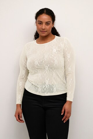 KAFFE CURVE - Camiseta 'nikoline' en blanco: frente