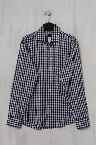 JAKE*S Button Up Shirt in M in Blue: front