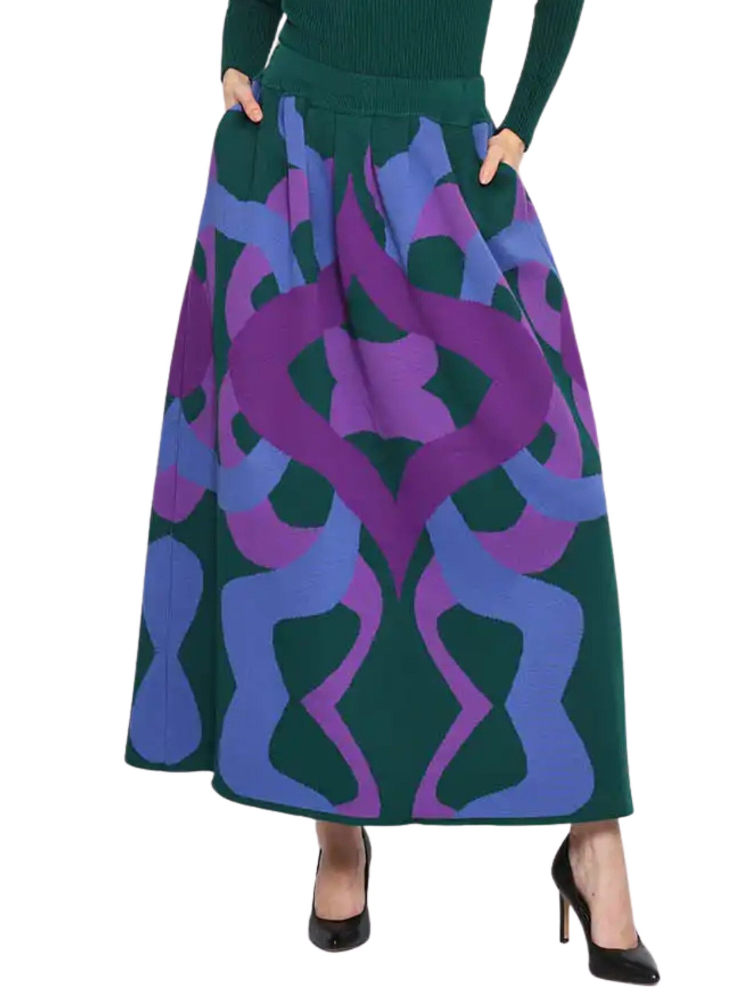 Csillag Zsuzsi - Falda 'Dreamgate Ruffled Pocket' en verde