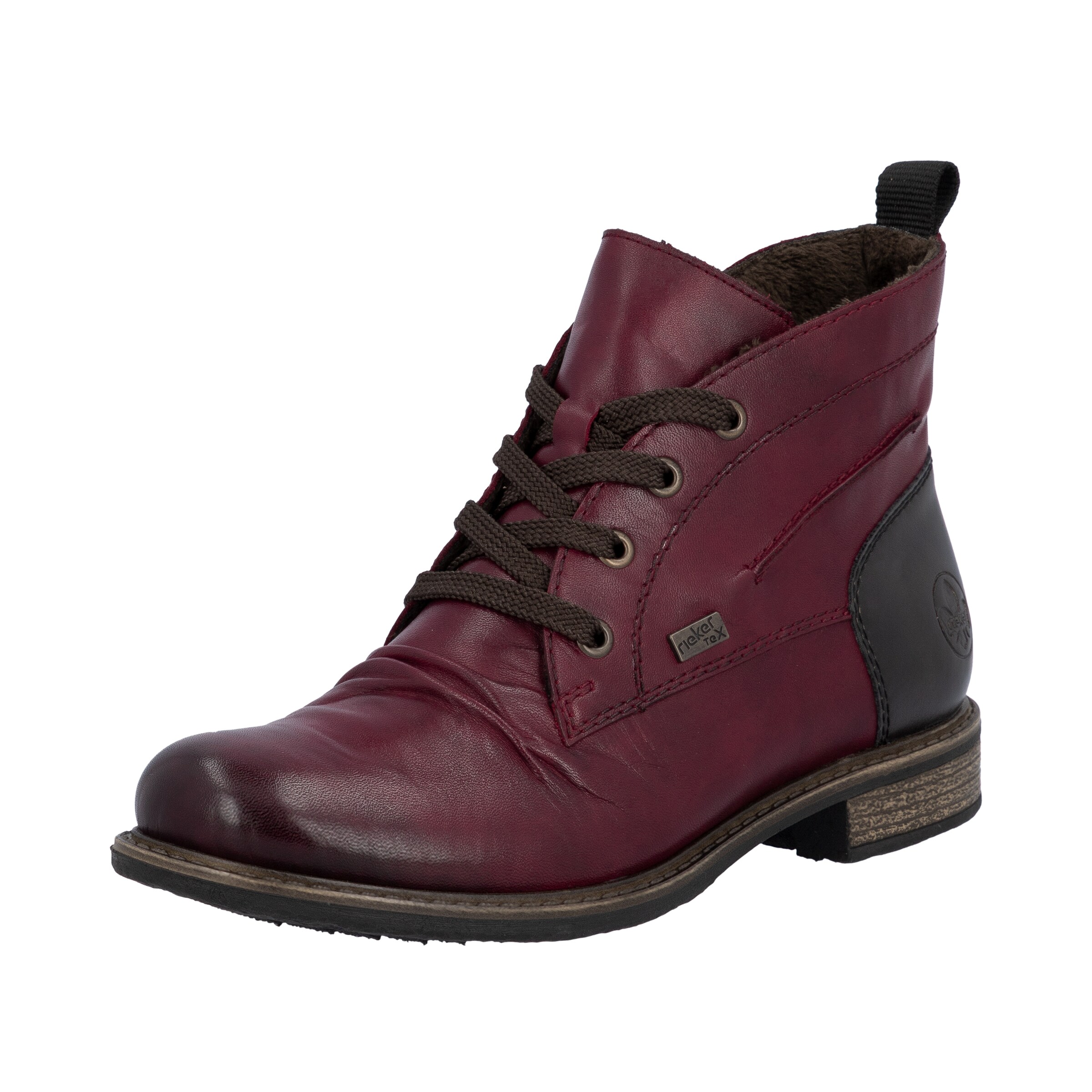 Bottines à lacets Rieker en rouge : devant