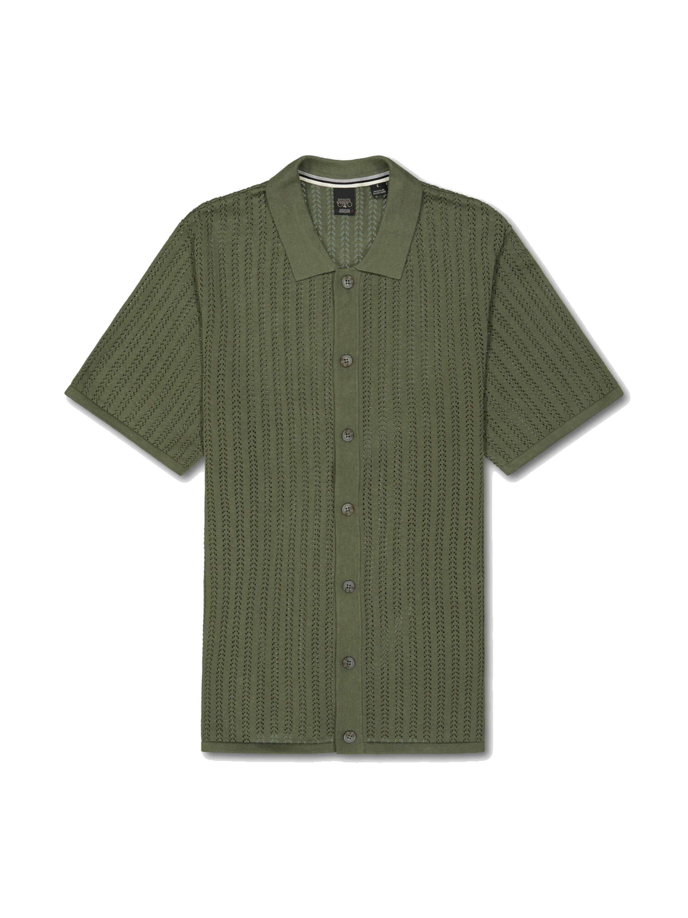 Le Temps Des Cerises Regular fit Overhemd in Groen: voorkant