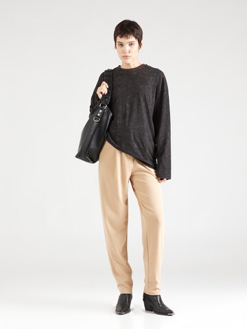 VILA Loose fit Pleat-Front Pants 'CLAVA' in Beige