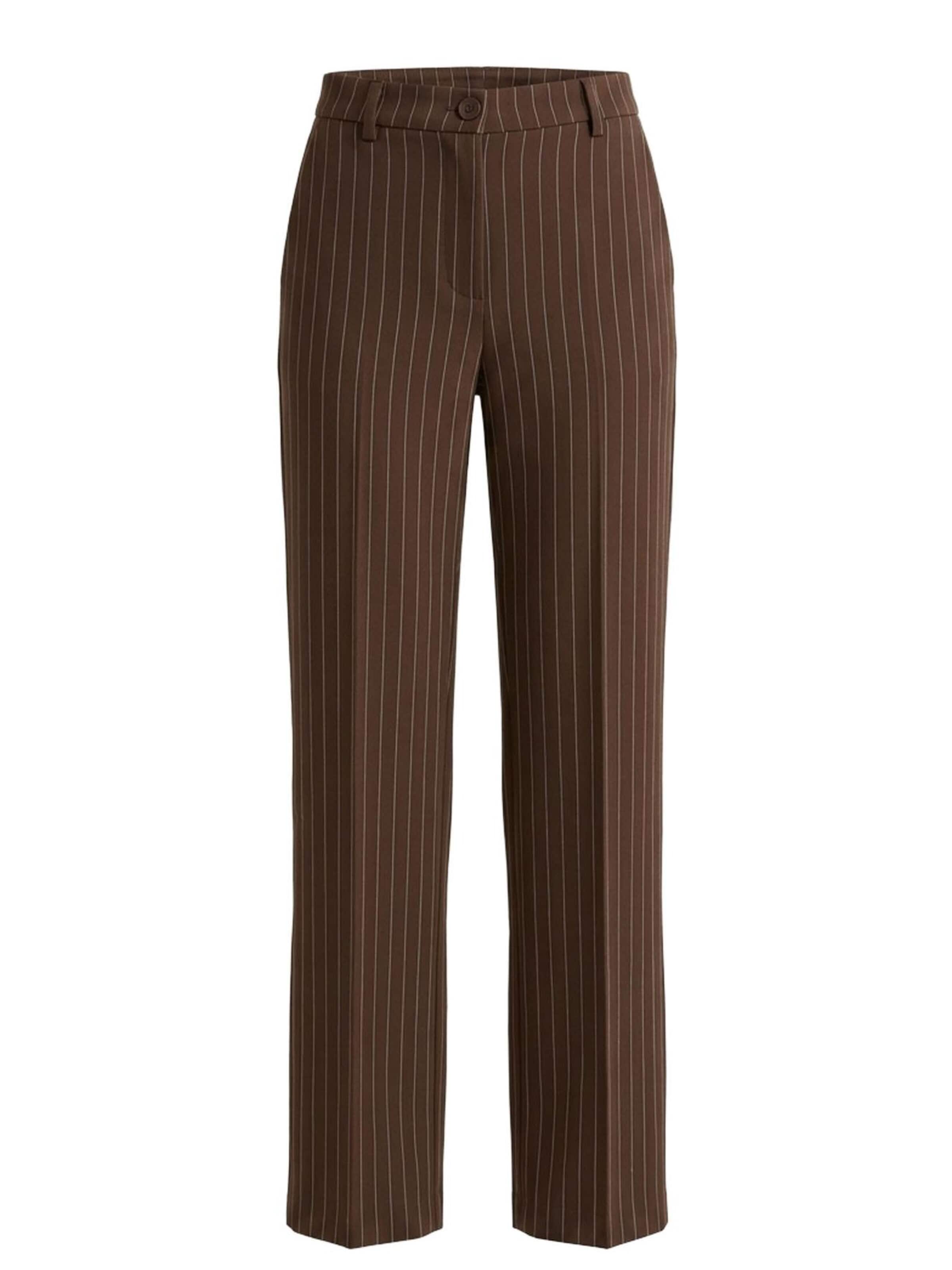 Il Lanificio Wide leg Trousers 'Pantalone Gessato a Palazzo in Cady - MARRONE GESSATO' in Brown: front