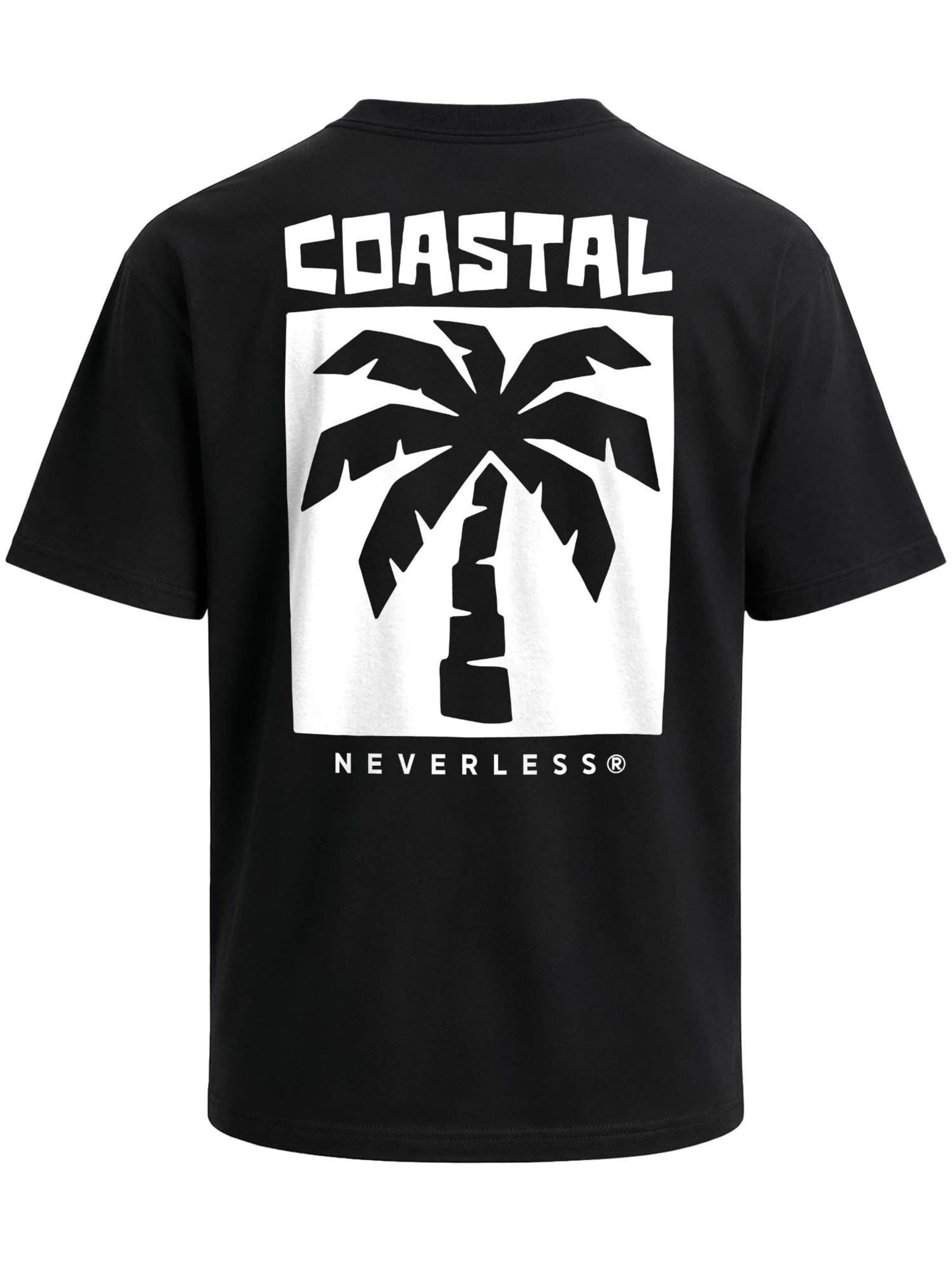 Neverless Shirt 'Minimalistic Palm' in Black