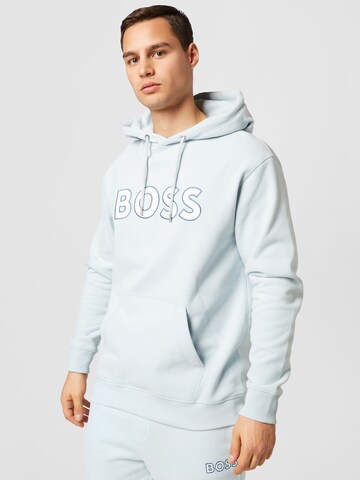 BOSS Orange Sweatshirt 'Welogox' in Blauw: voorkant