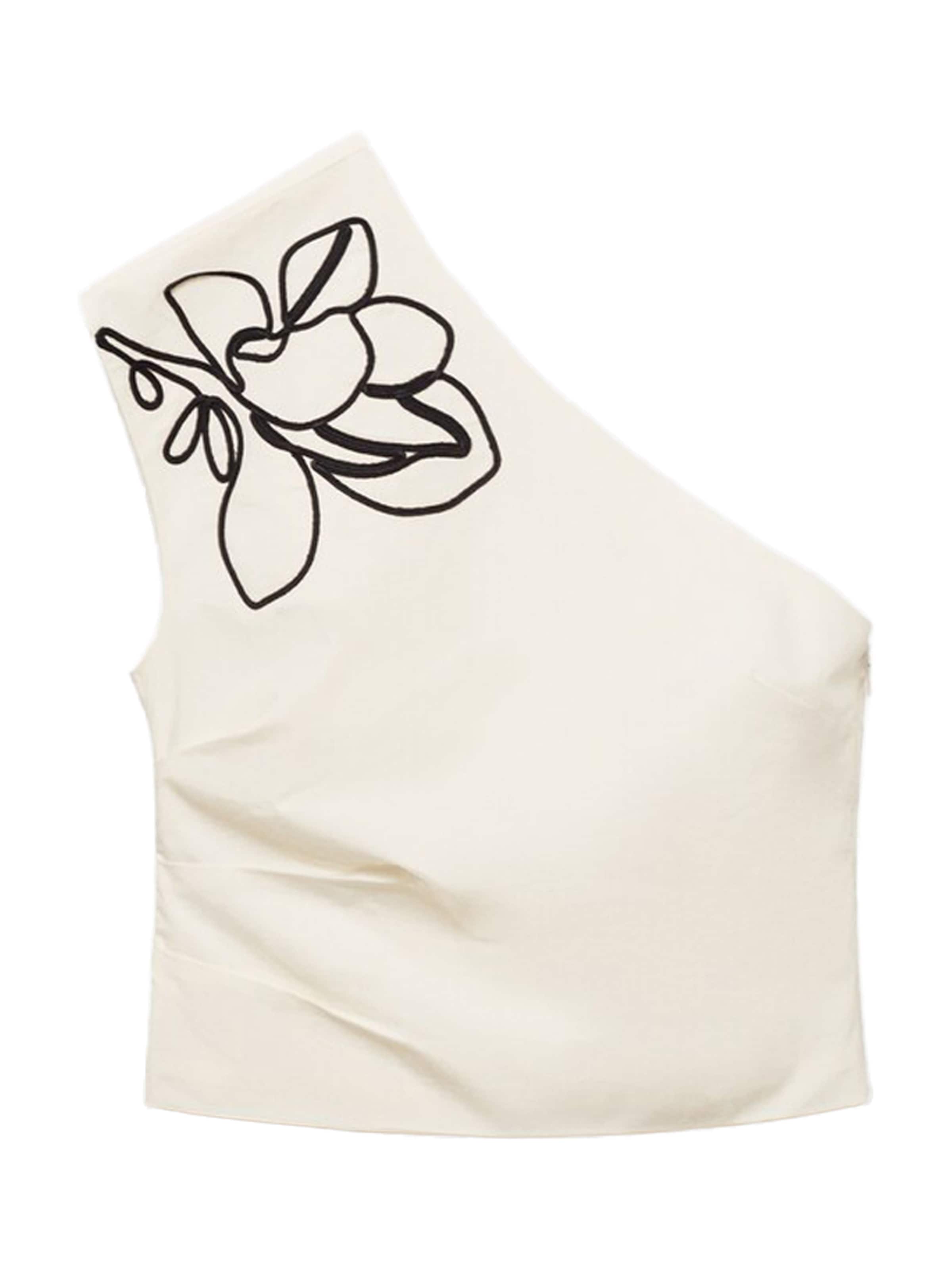 MANGO Top 'BARI' in Wit: voorkant