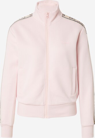 GUESS - Sudadera con cremallera deportiva 'BRITNEY' en rosa: frente