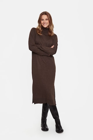 SAINT TROPEZ Gebreide jurk 'Mila' in Bruin