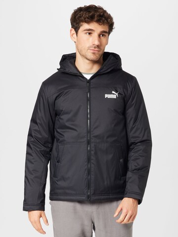 PUMA Athletic Jacket in Black: front