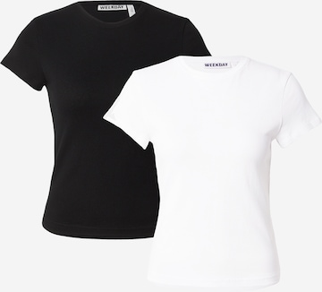 WEEKDAY T-Shirt 'Carla' in Schwarz: Vorderseite