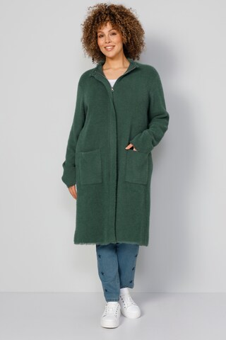 MIAMODA Knit Cardigan in Green: front