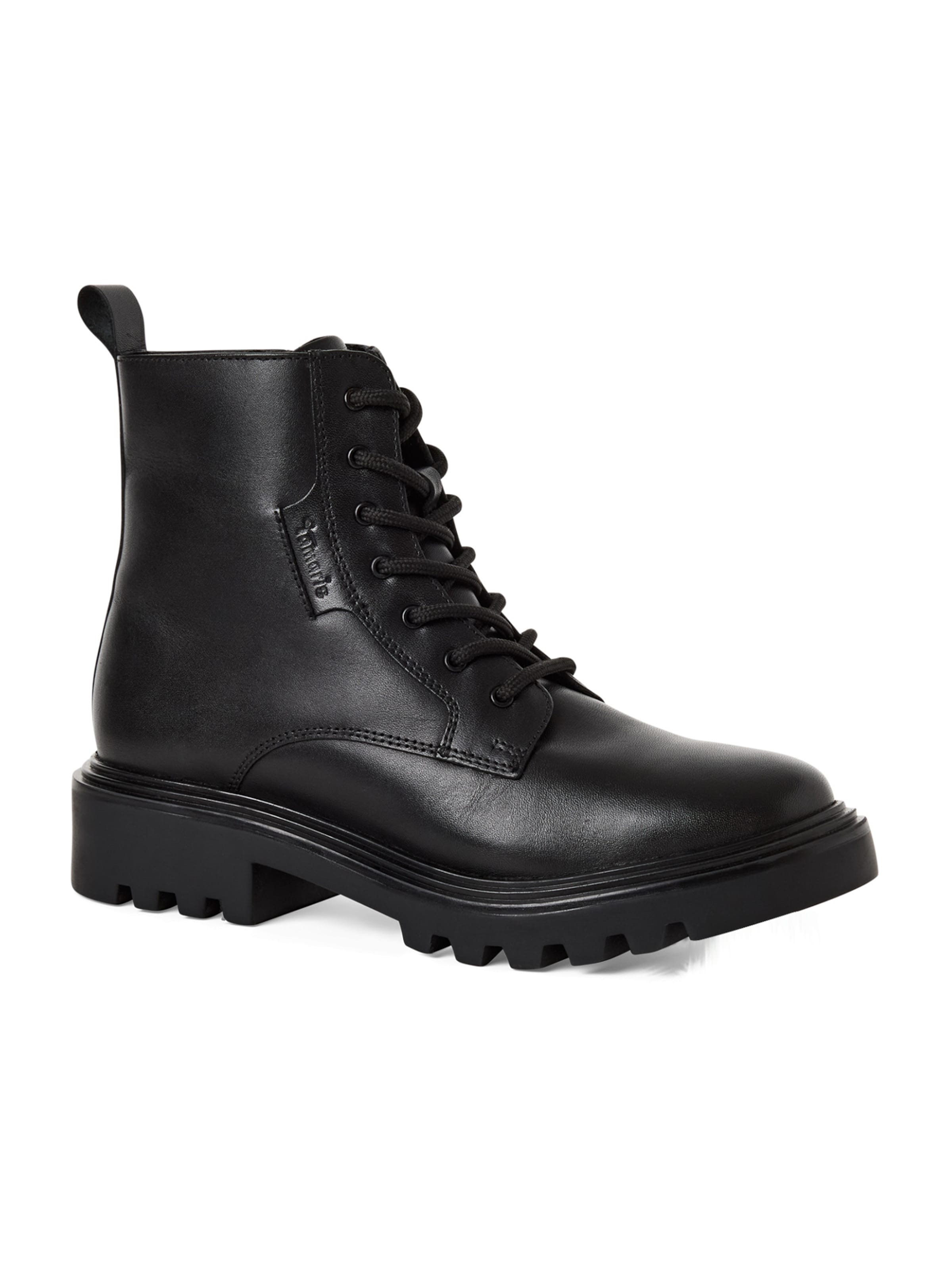 Tamaris Lace-Up Ankle Boots in Black: front