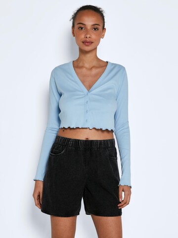 Noisy may Gebreid vest 'Drakey' in Blauw: voorkant