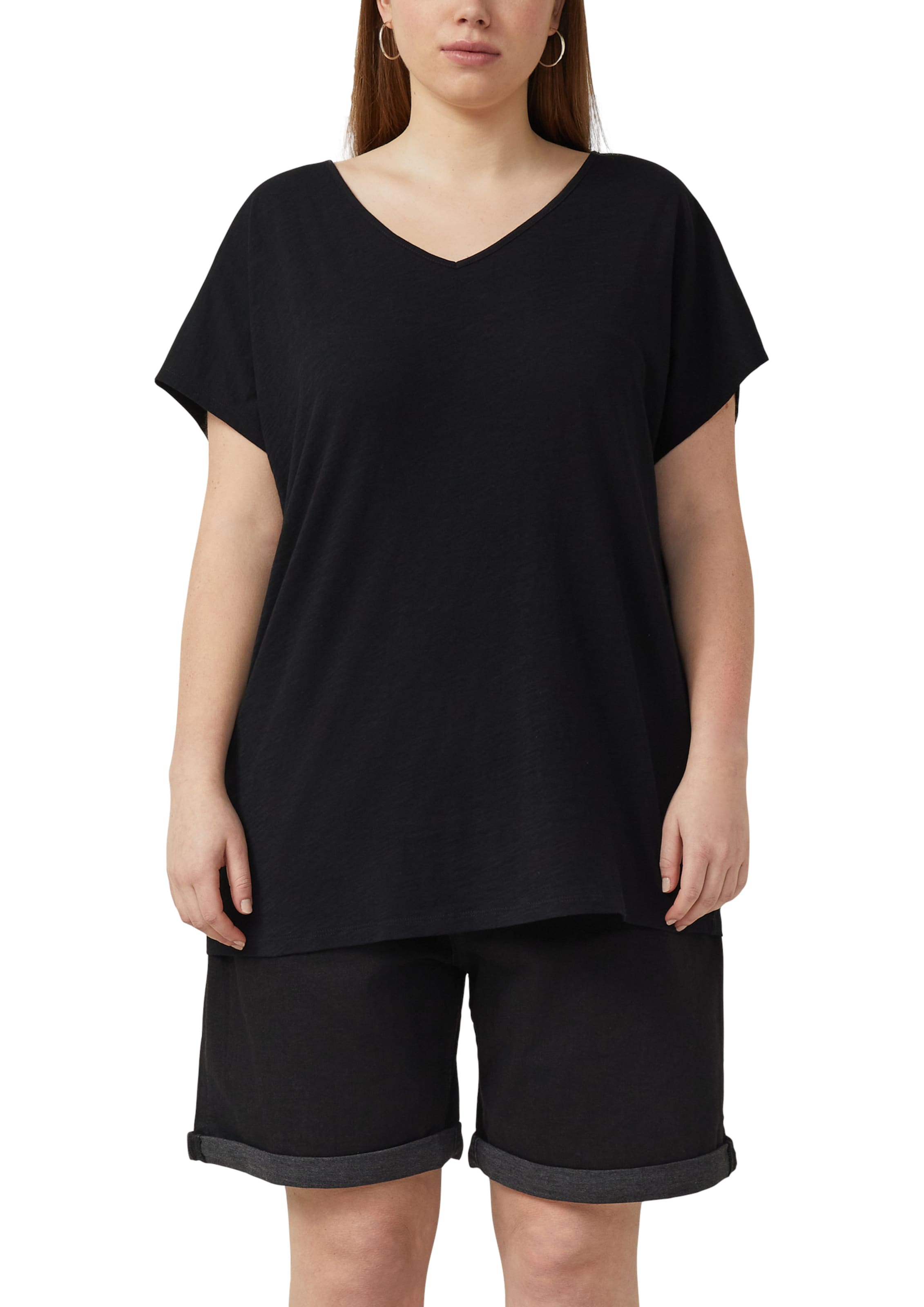 QS T-Shirt in Schwarz