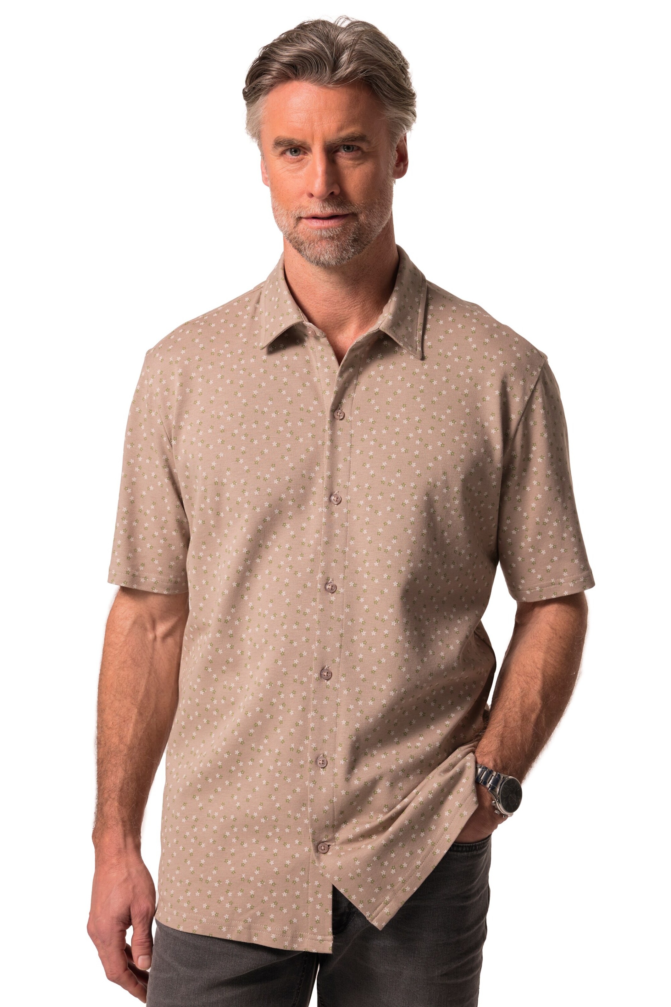 Coupe regular Chemise Boston Park en beige : devant