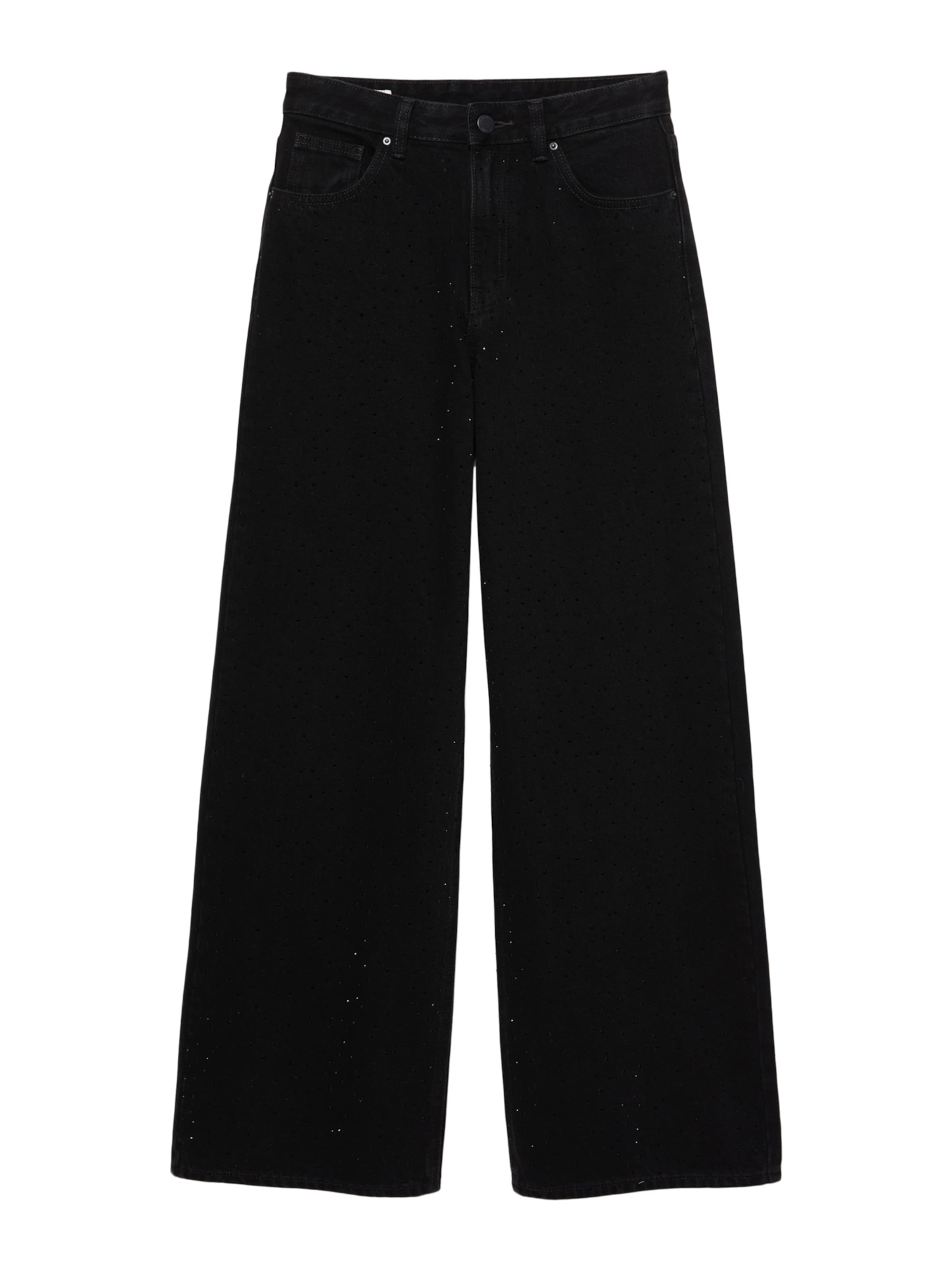 Baggy Jeans de la Pull&Bear pe negru: față