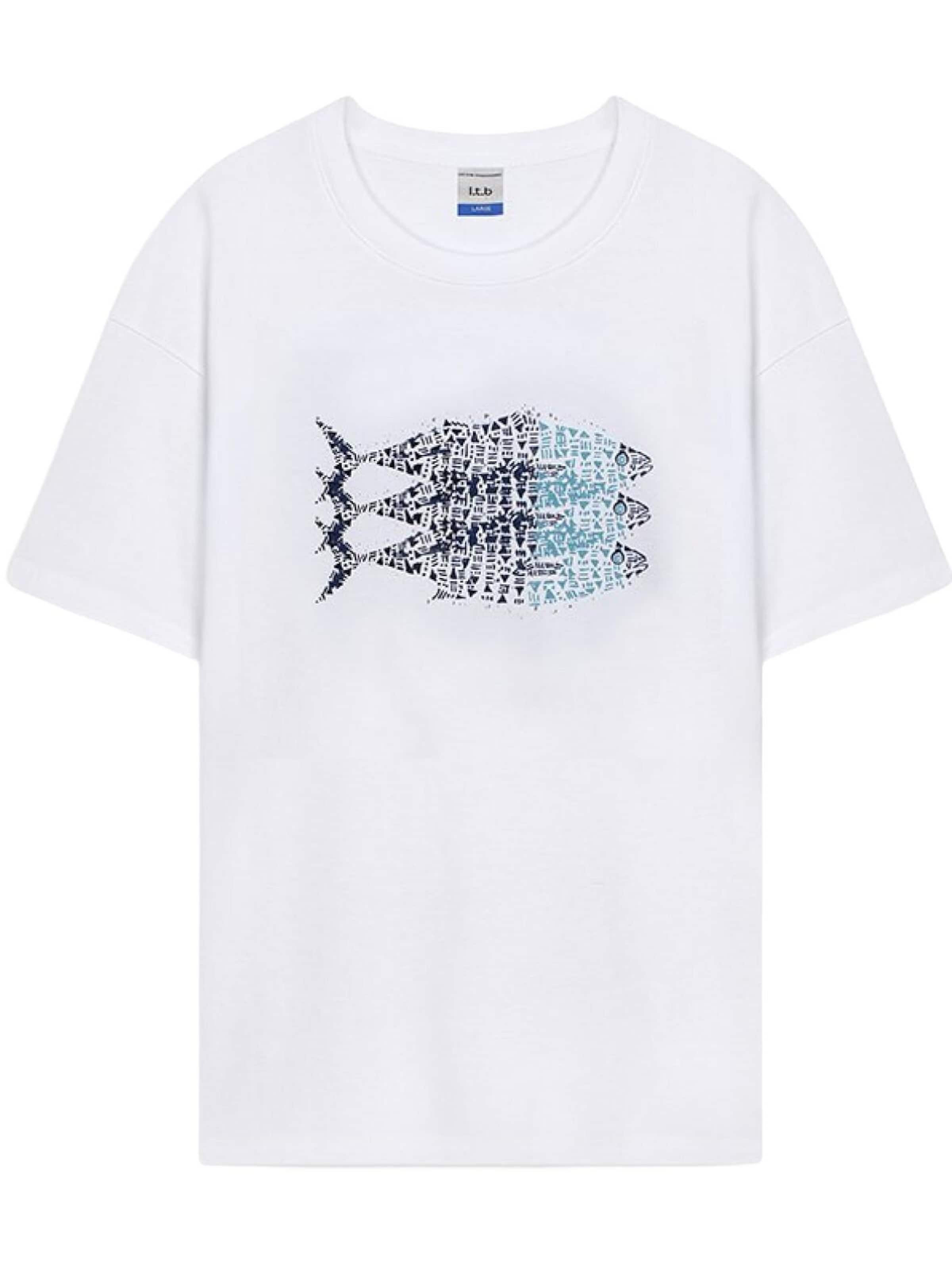LTB Jeans Shirt 'LTB Jeans Herren-T-Shirt mit Aufdruck' in White: front