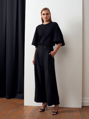 Dilvin Wide leg Broek in Zwart