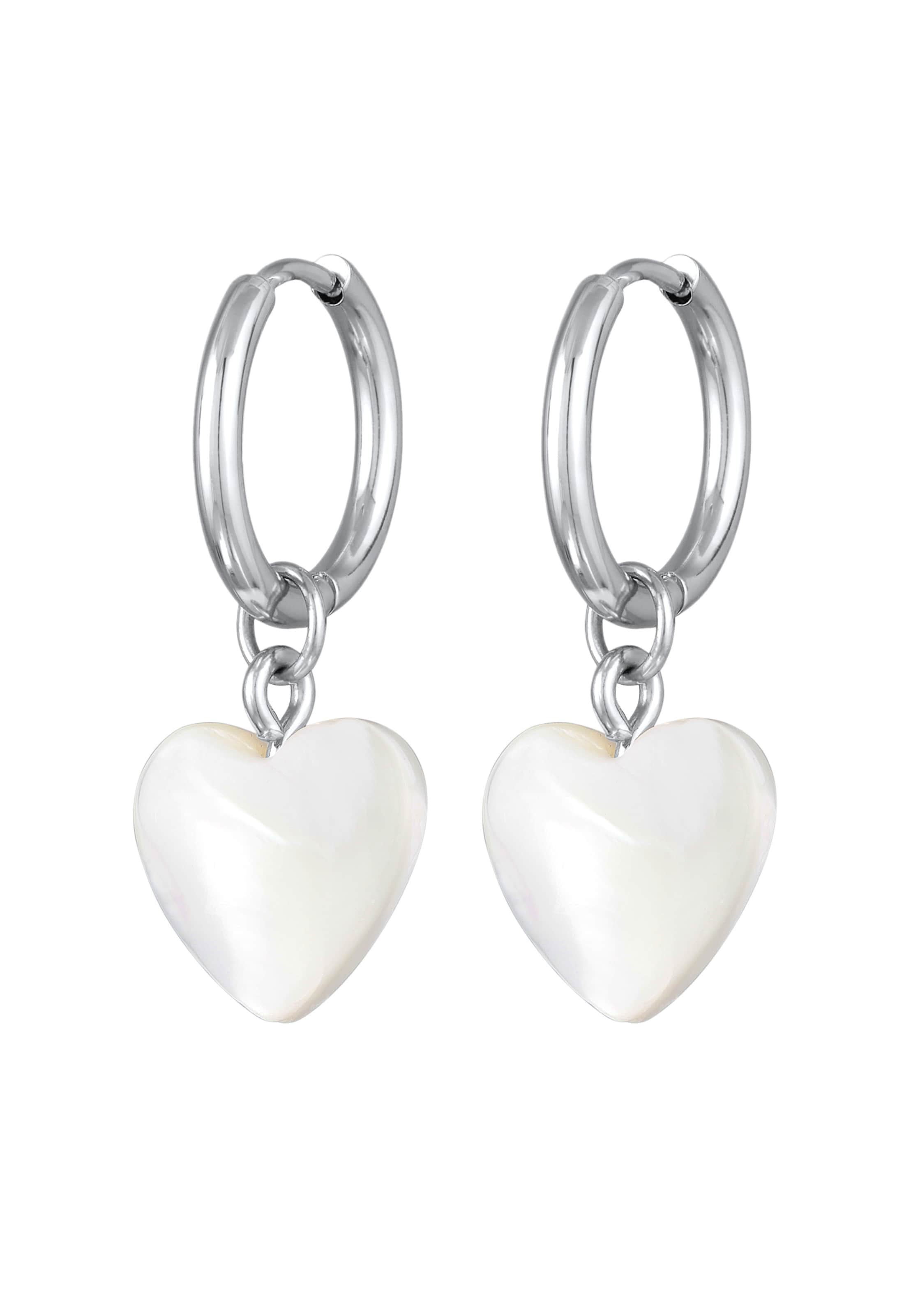 ELLI Náušnice 'Herz' - Strieborná: predná strana