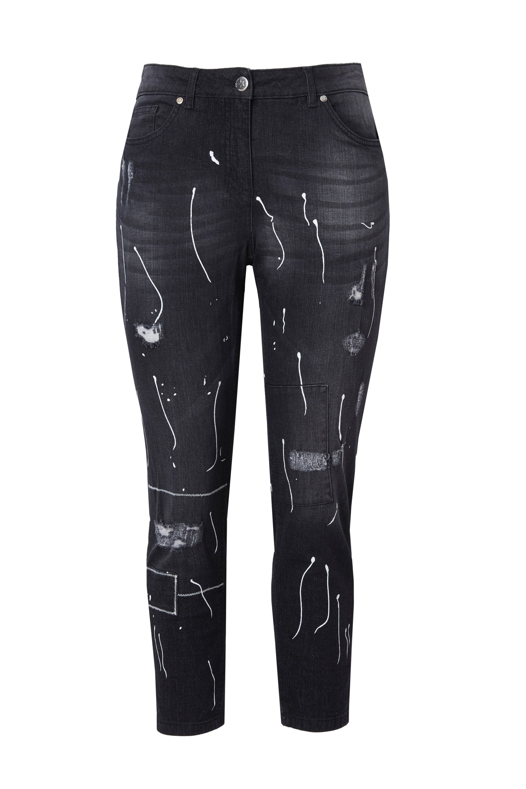 Angel of Style Slimfit Jeans in Zwart: voorkant
