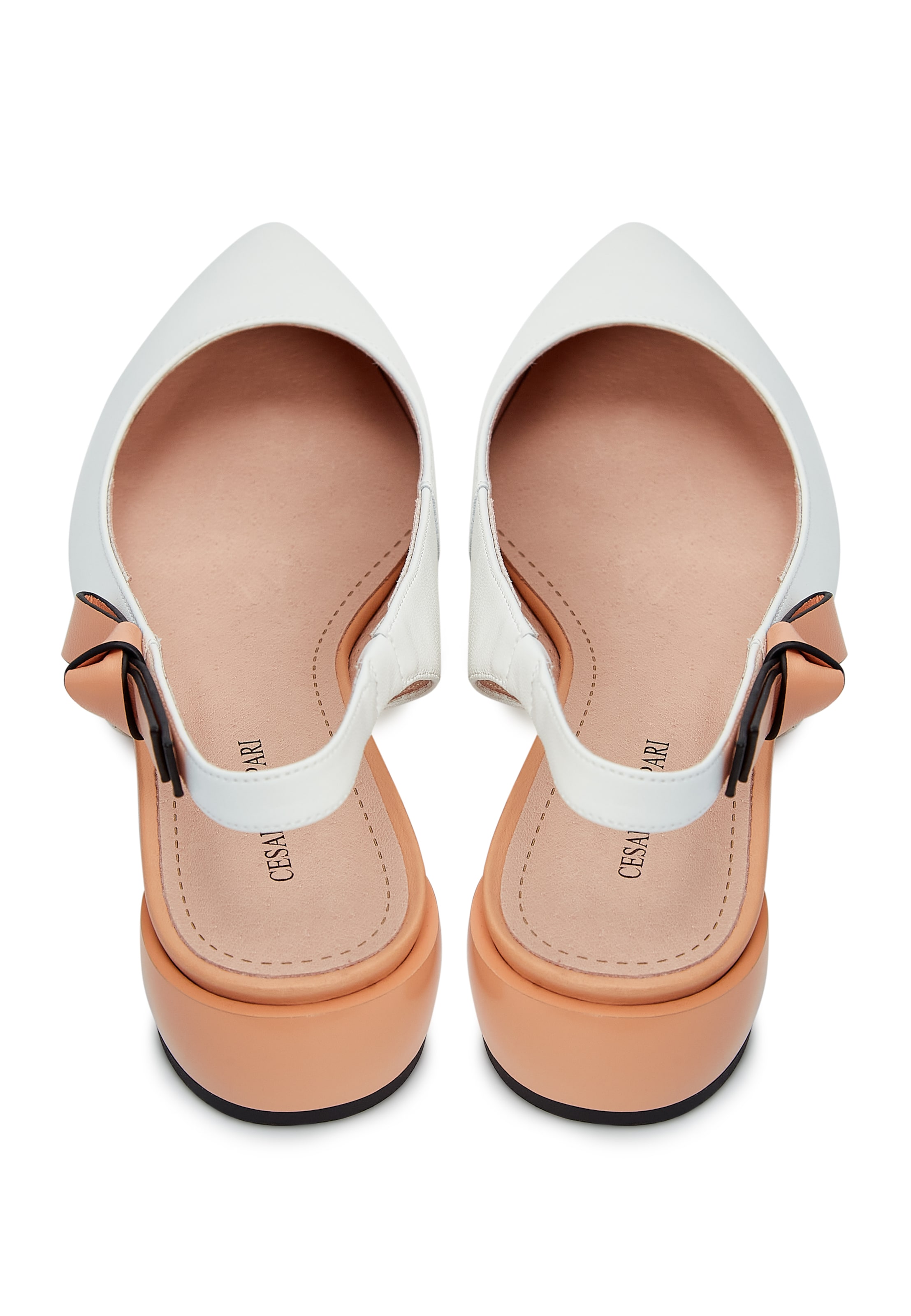 CESARE GASPARI Strap ballerina 'Maria' in White