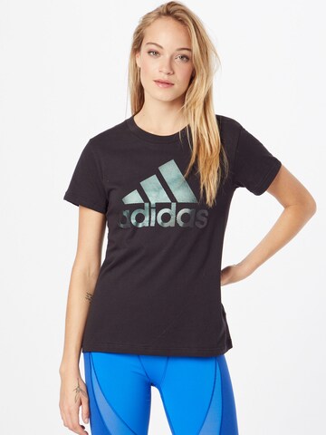 ADIDAS SPORTSWEAR Λειτουργικό μπλουζάκι σε μαύρο: μπροστά