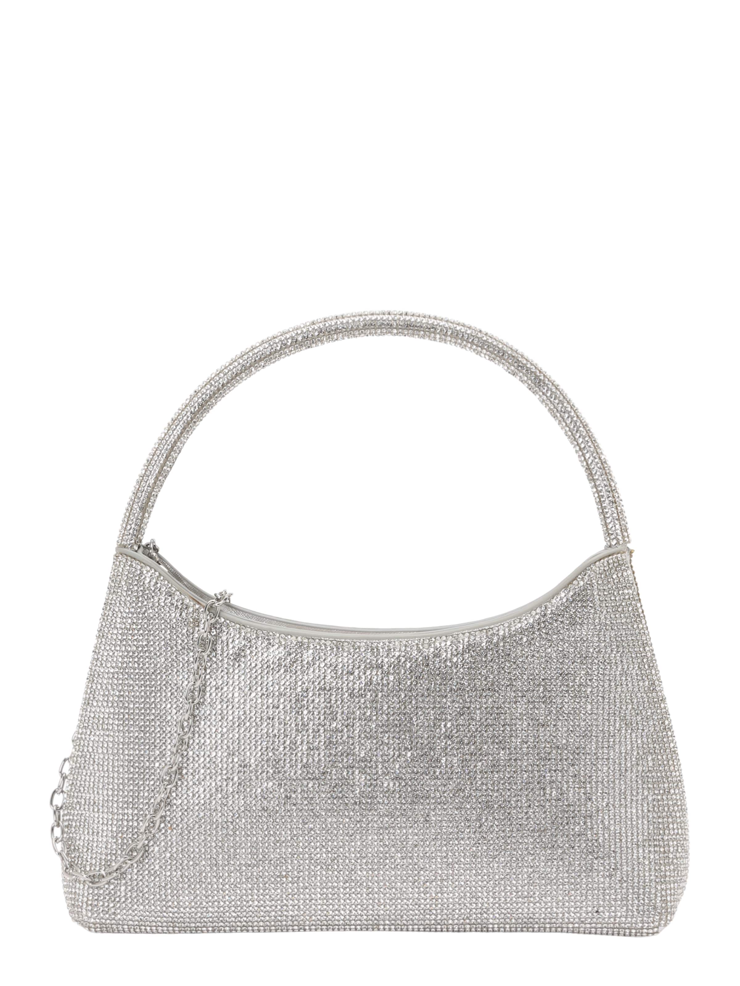 Zwillingsherz Handtas in Zilver: voorkant