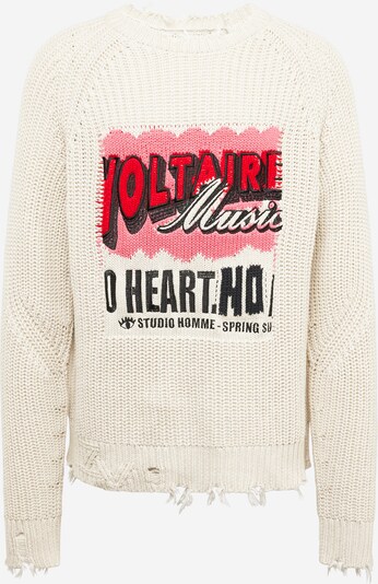 Zadig & Voltaire Pullover 'TIM' in creme / pink / rot / schwarz, Produktansicht