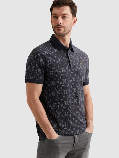 Maglietta 'Polo shirt with allover print and ribbed collar' in S PME Legend di colore blu fumo, Visualizzazione prodotti