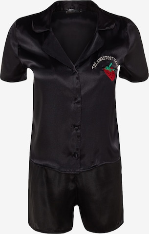 TrendyolKratke hlače za spavanje - crna boja: prednji dio