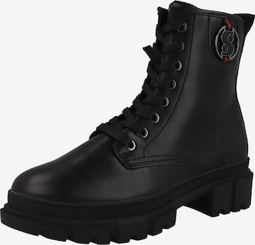 Stivaletto stringato di s.Oliver in nero: frontale