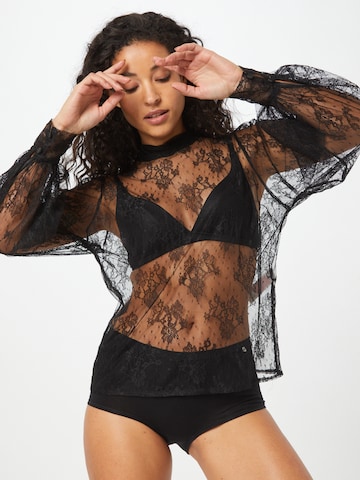 Hunkemöller Pajama shirt in Black: front