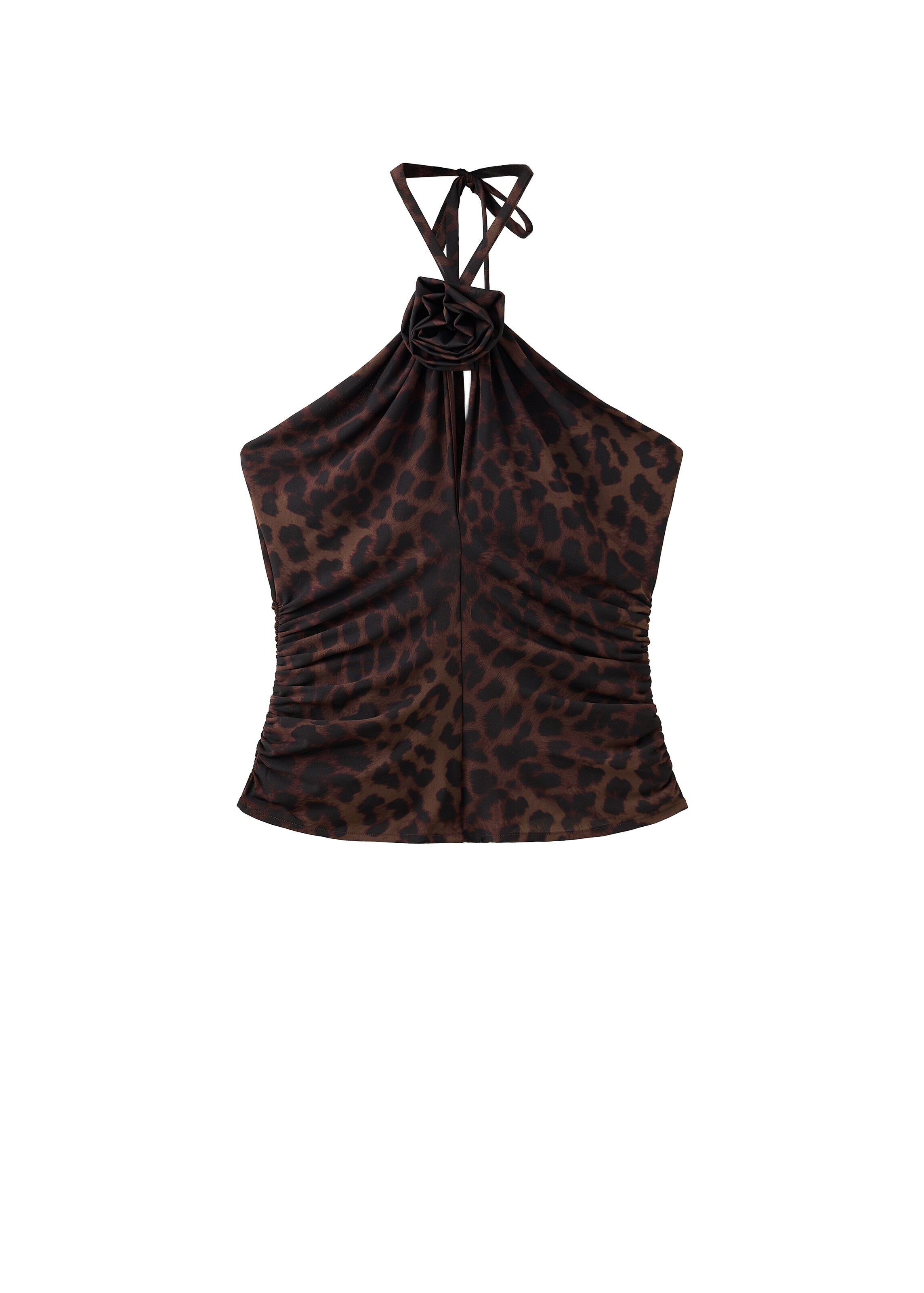 MANGO Top 'KATE' in Bruin: voorkant