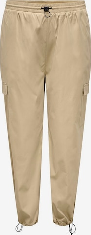 ONLY Carmakoma Tapered Cargo Pants in Beige: front