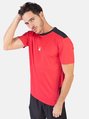 T-Shirt fonctionnel Spyder en rouge