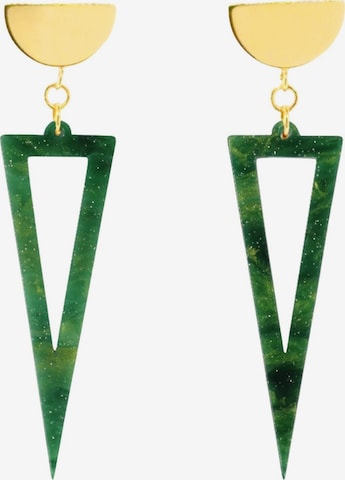 Fräulein Wunder - Brincos 'Acetat Agnes' em verde: frente
