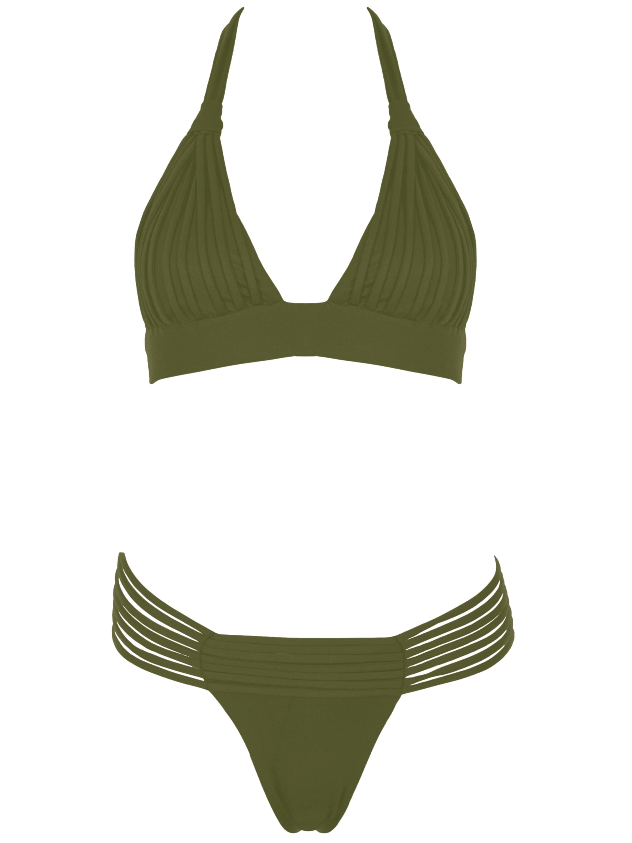 SEA ME SWIM Triangle Bikini 'PAROS' in Green: front