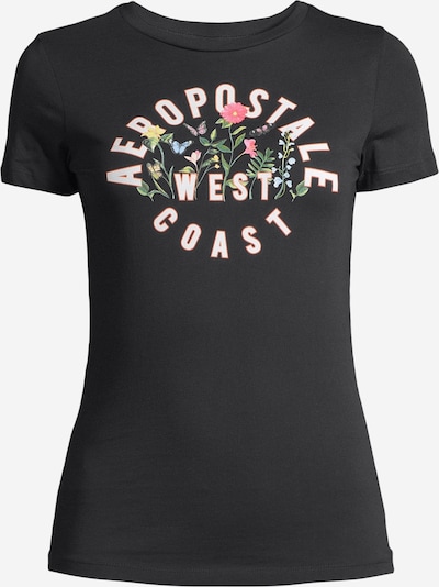 AÉROPOSTALE Shirt 'MAY' in de kleur Groen / Zalm roze / Zwart / Wit, Productweergave