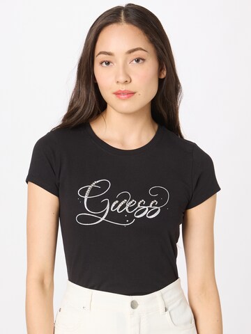 Tricou de la GUESS pe negru: față