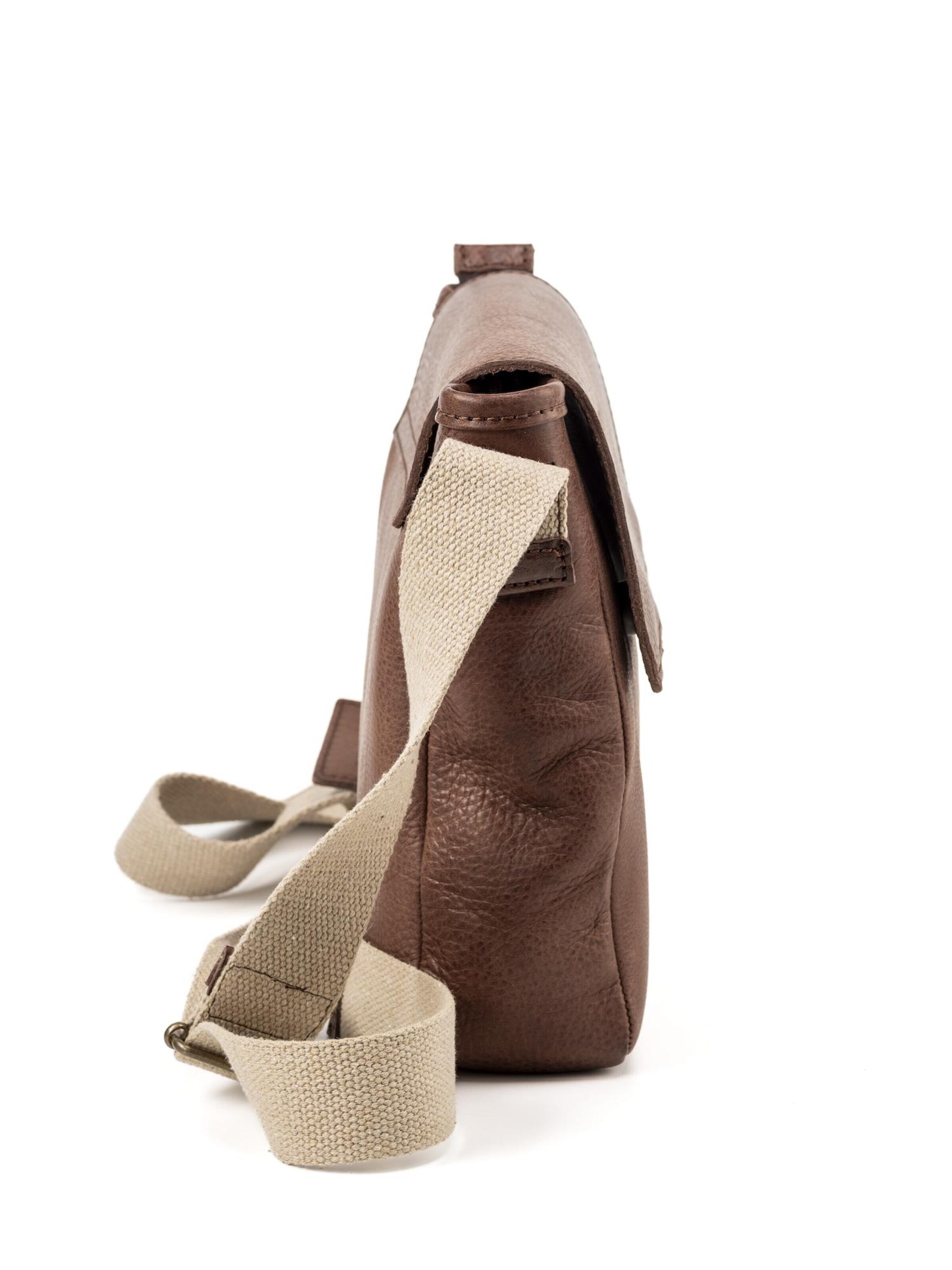 Borsa messenger 'Leather Messenger Tobacco Park Avenue Collection' di THE DUST COMPANY in marrone