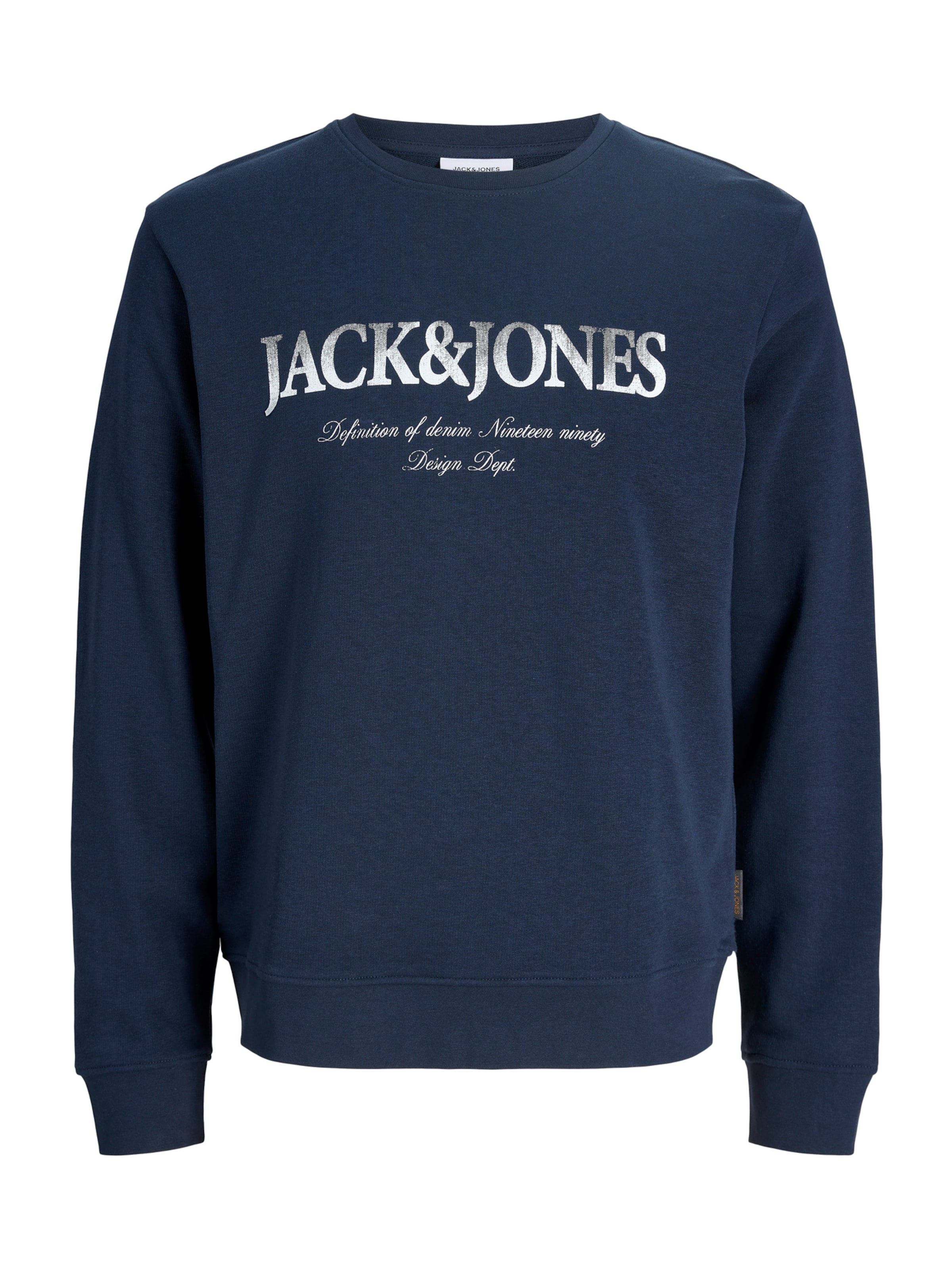 JACK & JONES Sweat-shirt 'JJDEVIN DAYTONA' en bleu marine / blanc, Vue avec produit